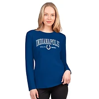 T-shirt à manches longues G-III 4Her pour femme par Carl Banks Royal Indianapolis Colts Best Play