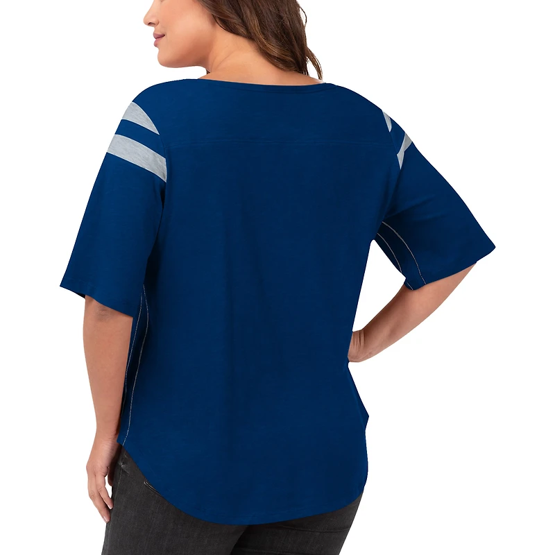 Women's G-III 4Her by Carl Banks Royal Indianapolis Colts Plus Linebacker T-Shirt