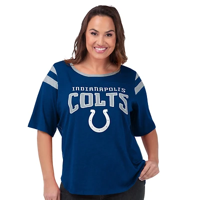 Women's G-III 4Her by Carl Banks Royal Indianapolis Colts Plus Linebacker T-Shirt