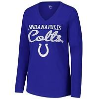 T-shirt à manches longues et col en V G-III 4Her de Carl Banks pour femme des Royal Indianapolis Colts