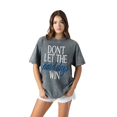 T-shirt gris pour femmes « Women's Gameday Couture Indianapolis Colts Kicking The Stigma Don't Let Hard Day Win »