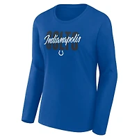 Women's Logo Athletic Royal Indianapolis Colts Grip Long Sleeve T-Shirt