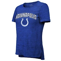 Majestic Threads Heather Blue Indianapolis Colts Indiana Nights Alternate Tri-Blend Boyfriend T-shirt pour femme