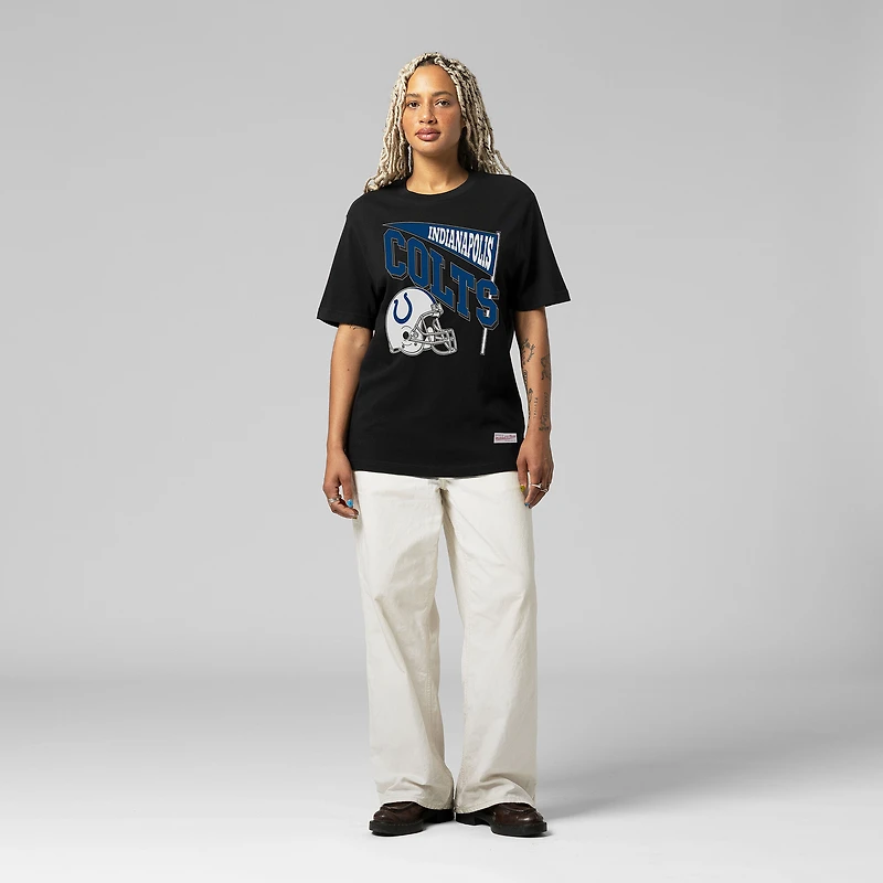 Women's Mitchell & Ness  Black Indianapolis Colts Team Dynamic Boyfriend T-Shirt