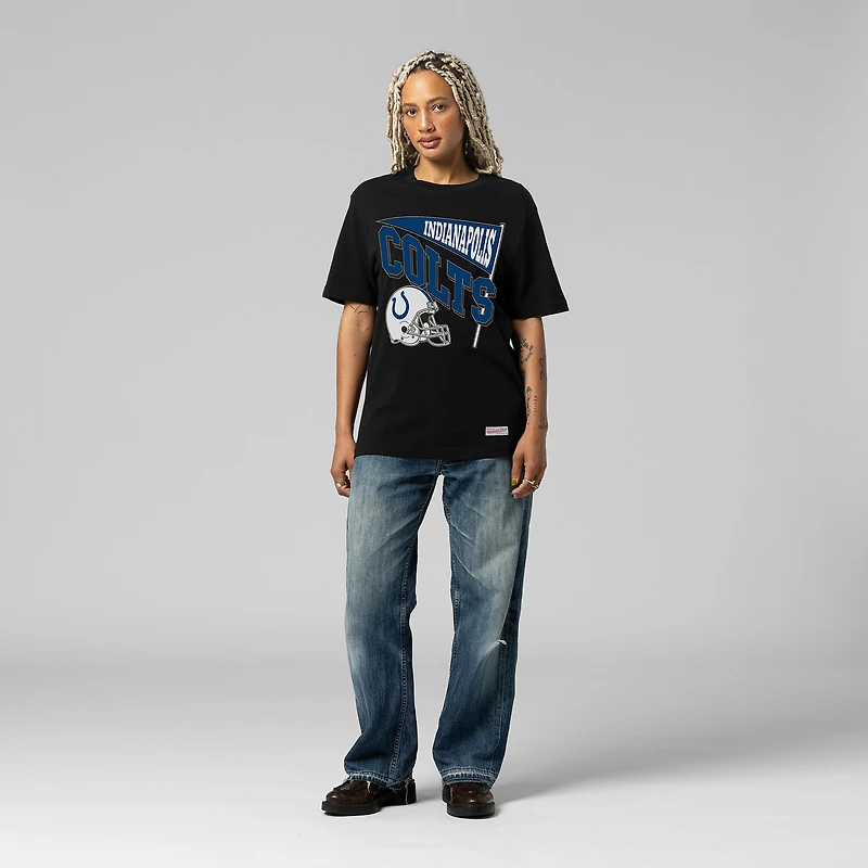Women's Mitchell & Ness  Black Indianapolis Colts Team Dynamic Boyfriend T-Shirt