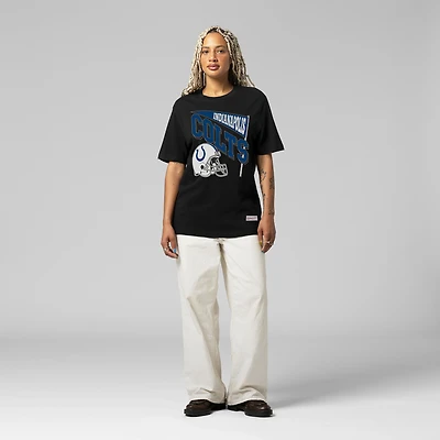 Women's Mitchell & Ness  Black Indianapolis Colts Team Dynamic Boyfriend T-Shirt