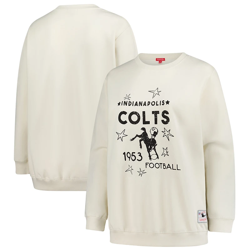 Women's Mitchell & Ness Cream Indianapolis Colts Plus Shooting Star Sweatshirt