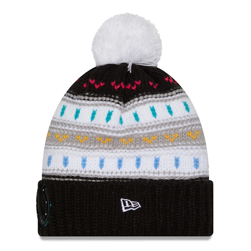 Bonnet à revers et pompon NFL Crucial Catch 2025 Indianapolis Colts New Era noir pour femme