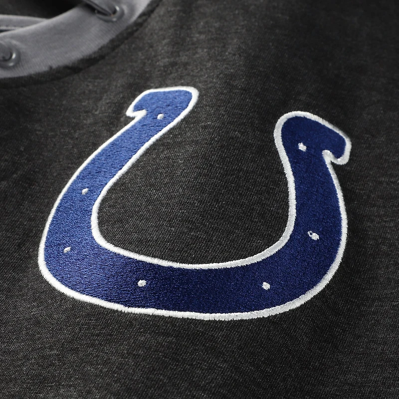 T-shirt à manches longues lacets rétro New Era noir pour femme, grande taille, Indianapolis Colts