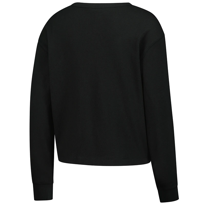 Women's New Era Black Indianapolis Colts Sport Night Thermal Long Sleeve Cropped T-Shirt