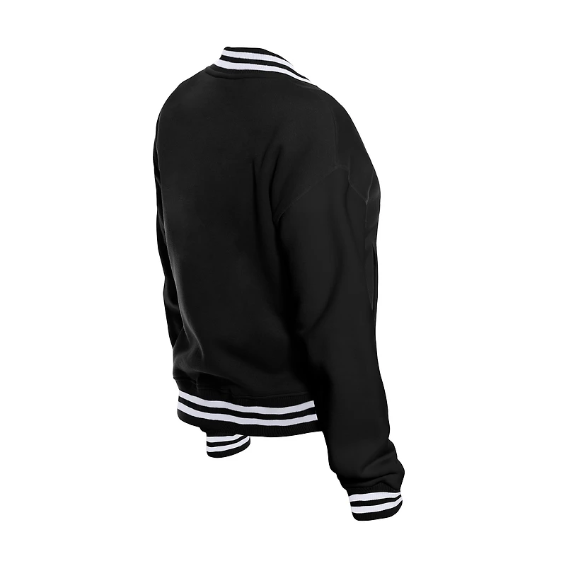 Women's New Era  Black Indianapolis Colts Throwback Fleece Full-Snap Jacket