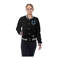Women's New Era  Black Indianapolis Colts Throwback Fleece Full-Snap Jacket