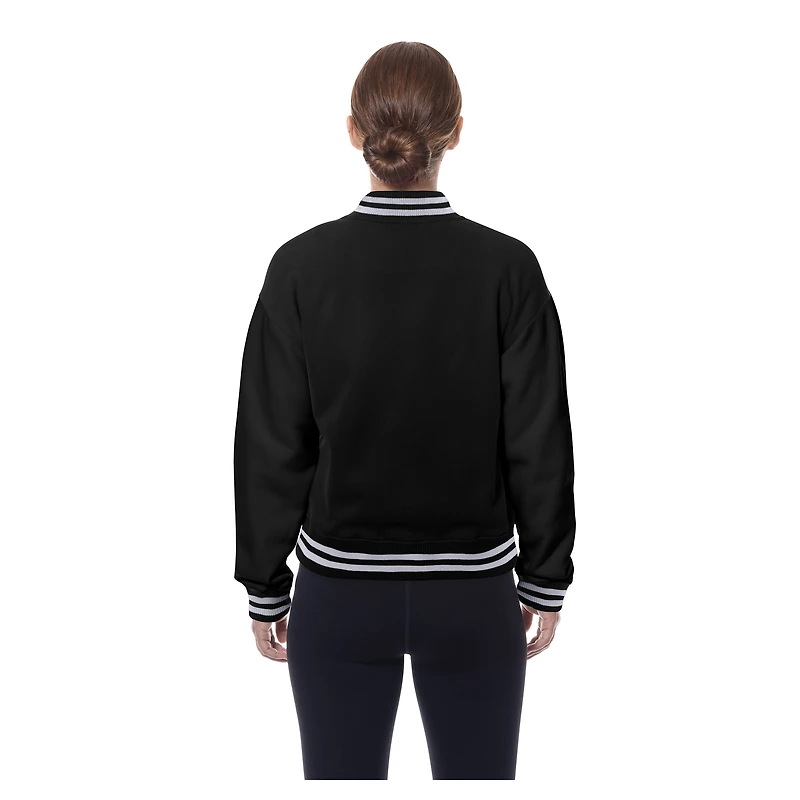 Veste polaire noire à boutons-pression New Era pour femme, motif rétro des Indianapolis Colts