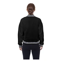 Veste polaire noire à boutons-pression New Era pour femme, motif rétro des Indianapolis Colts