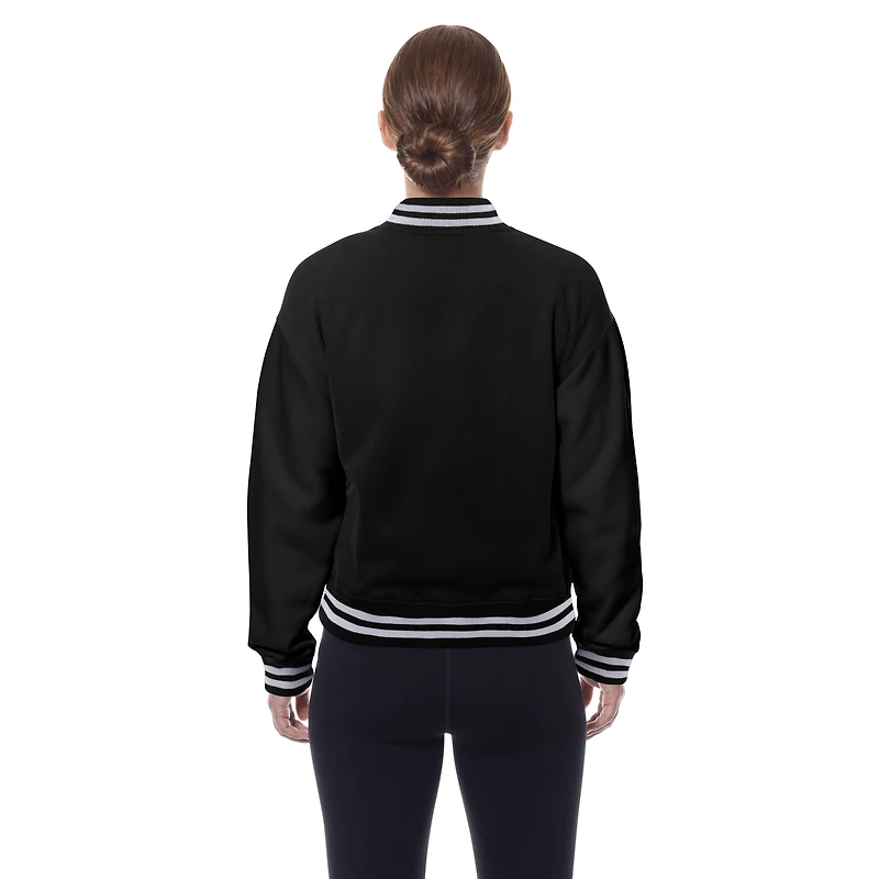 Women's New Era  Black Indianapolis Colts Throwback Fleece Full-Snap Jacket