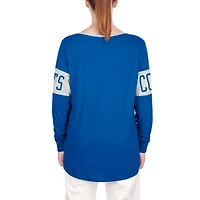T-shirt à col cranté Indianapolis Colts New Era pour femme bleu lacets