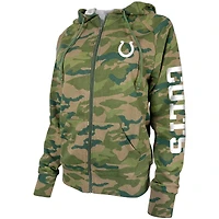 Women's New Era Camo Indianapolis Colts Raglan Full-Zip Hoodie