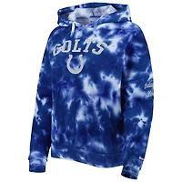 Women's New Era Royal Indianapolis Colts Cloud Dye Fleece Pullover Hoodie