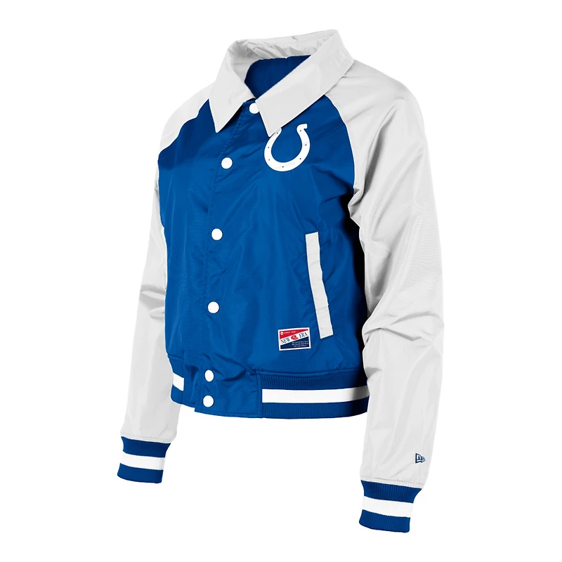 Women's New Era Royal Indianapolis Colts Coaches Raglan Full-Snap Jacket