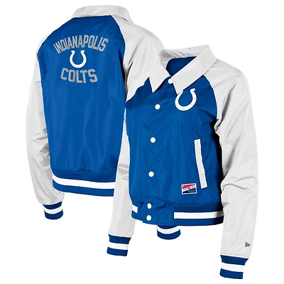 Women's New Era Royal Indianapolis Colts Coaches Raglan Full-Snap Jacket