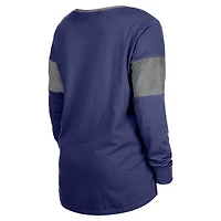 Women's New Era Royal Indianapolis Colts Lace-Up Notch-Neck Long Sleeve T-Shirt