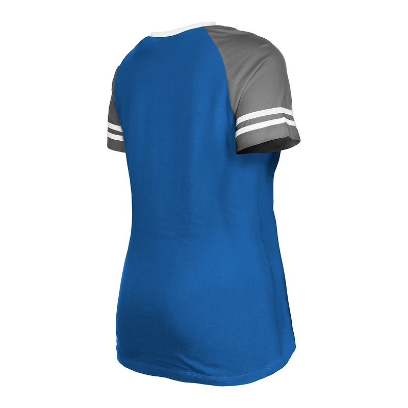 T-shirt à lacets raglan Royal Indianapolis Colts New Era pour femme