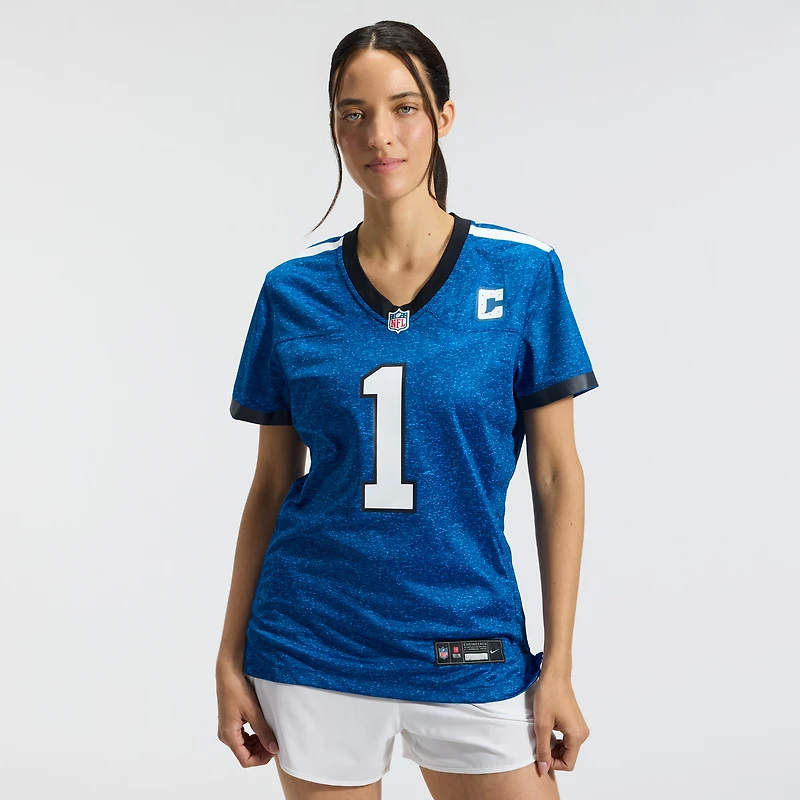 Maillot de match Nike Ahmad Sauce Gardner Heather Royal pour femme, Indianapolis Colts, modèle Alternate 2 Indiana Nights