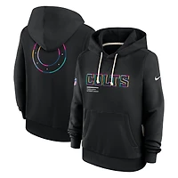 Sweat à capuche Nike noir Indianapolis Colts 2025 NFL Crucial Catch Sideline Standard Issue Dri-FIT pour femme