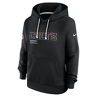 Sweat à capuche Nike noir Indianapolis Colts 2025 NFL Crucial Catch Sideline Standard Issue Dri-FIT pour femme