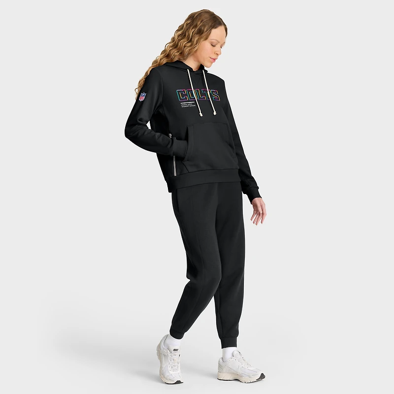 Sweat à capuche Nike noir Indianapolis Colts 2025 NFL Crucial Catch Sideline Standard Issue Dri-FIT pour femme