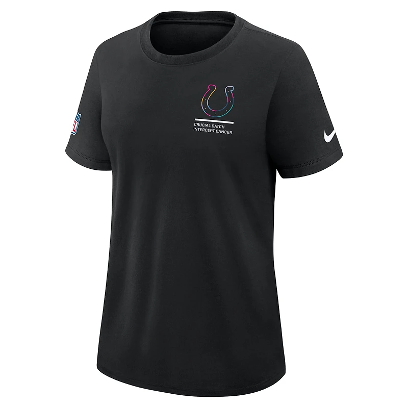 T-shirt Nike noir Indianapolis Colts 2025 NFL Crucial Catch Tri-Blend Dri-FIT pour femme