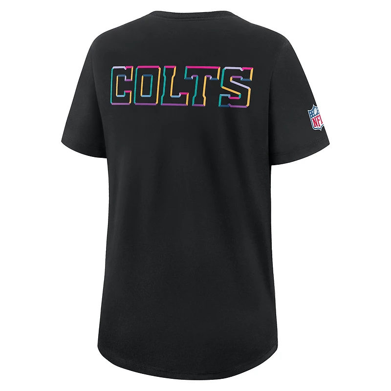 T-shirt Nike noir Indianapolis Colts 2025 NFL Crucial Catch Tri-Blend Dri-FIT pour femme