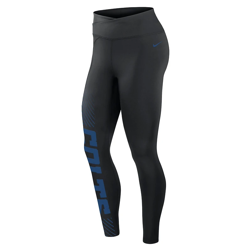 Women's Nike Black Indianapolis Colts Yard Line Crossover Leggings