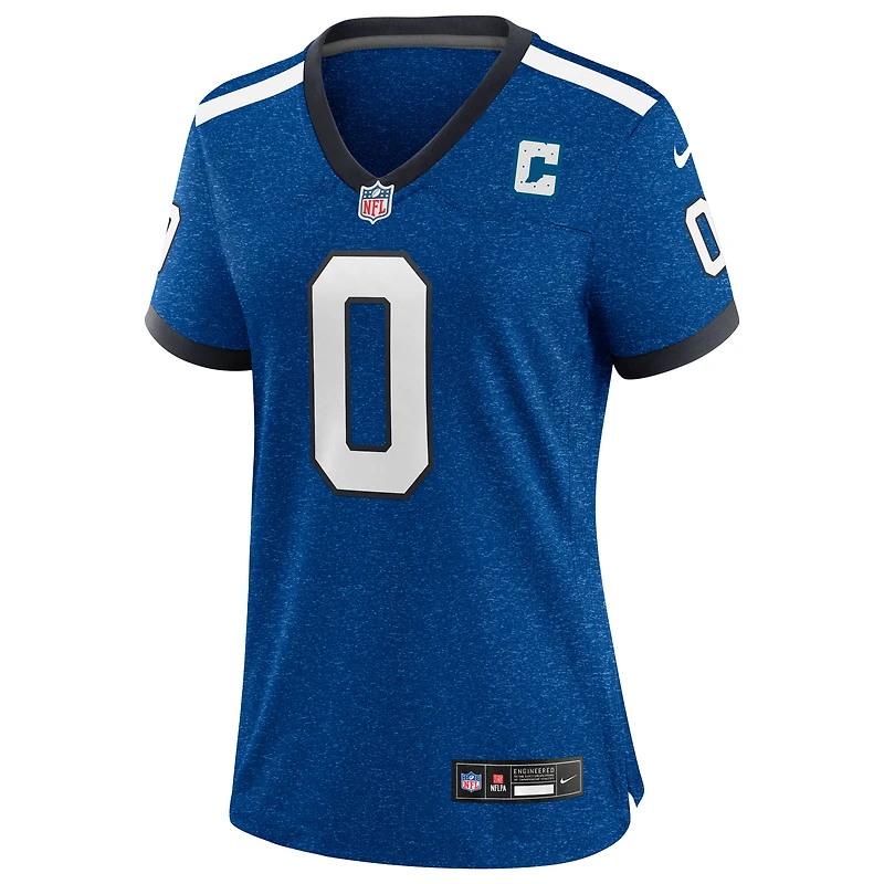 Maillot Nike Camryn Bynum Heather Royal pour femme, match alternatif Indianapolis Colts, Indiana Nights
