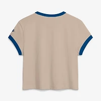 Women's Nike Cream Indianapolis Colts Rewind Ringer Mod Cropped T-Shirt