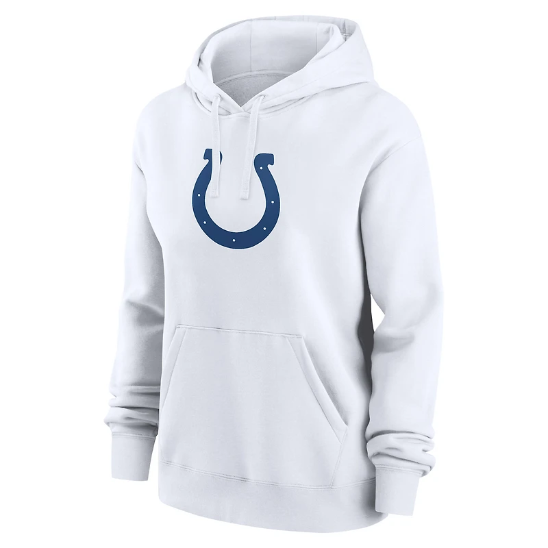 Women's Nike Daniel Jones White Indianapolis Colts Player Name & Number Fleece Hoodie