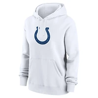 Women's Nike Daniel Jones White Indianapolis Colts Player Name & Number Fleece Hoodie