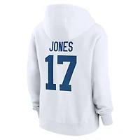 Women's Nike Daniel Jones White Indianapolis Colts Player Name & Number Fleece Hoodie