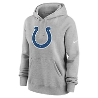 Sweat à capuche en polaire Nike Heather Grey Indianapolis Colts Club pour femme