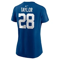 T-shirt avec nom et numéro de joueur Nike Jonathan Taylor Royal Indianapolis Colts pour femme