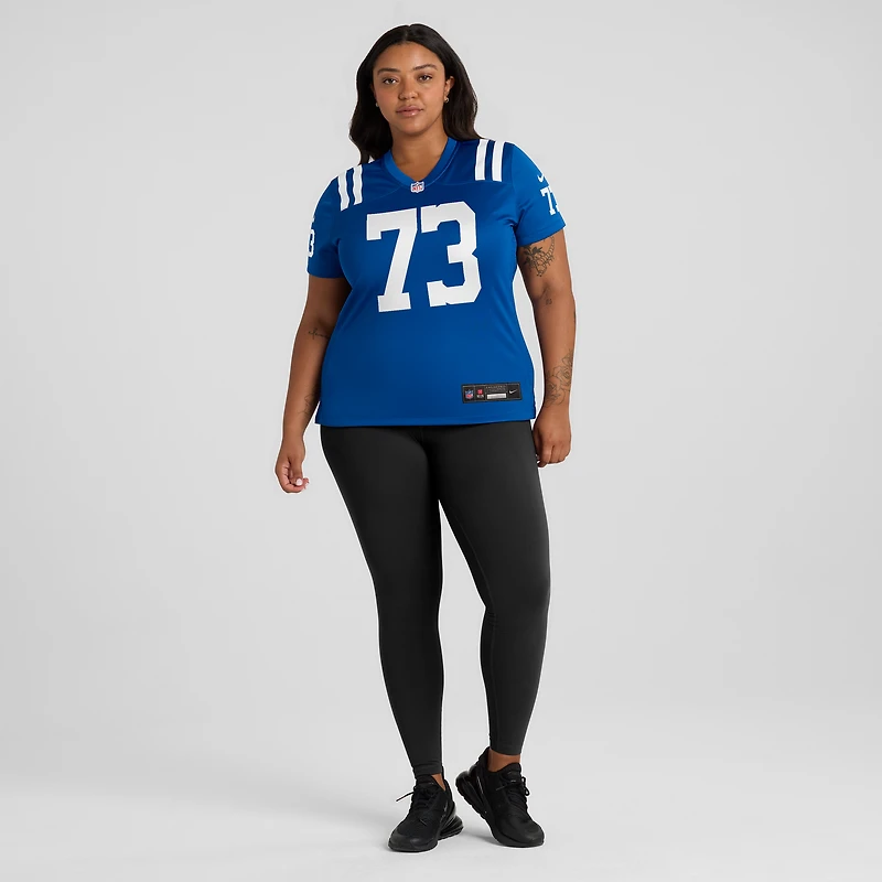 Maillot de match l'équipe Nike Josh Sills des Royal Indianapolis Colts pour femme