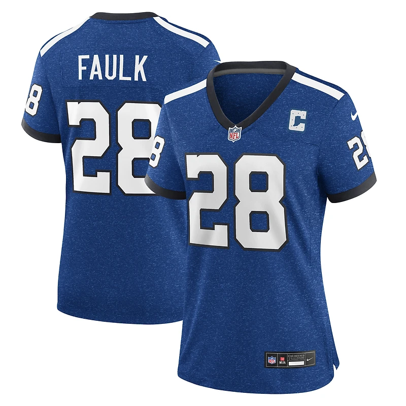 Maillot de jeu alternatif Indianapolis Colts Indiana Nights pour femme Nike Marshall Faulk