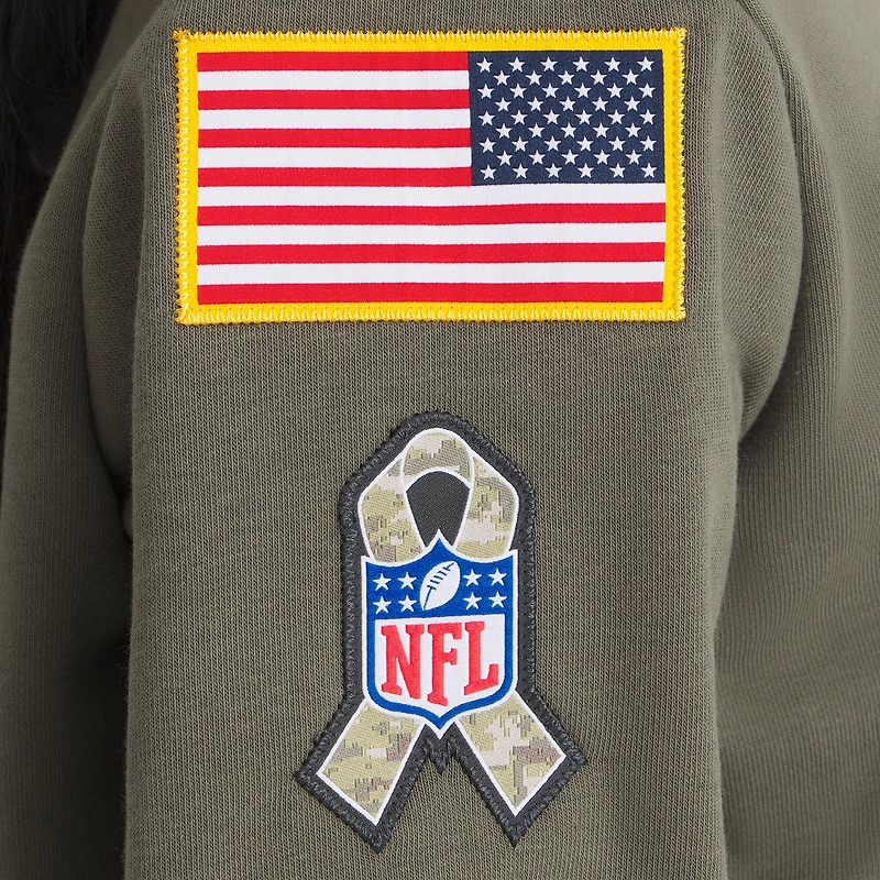 Women's Nike Olive Indianapolis Colts 2025 Salute to Service Sideline Standard Issue Dri-FIT Hoodie