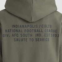 Women's Nike Olive Indianapolis Colts 2025 Salute to Service Sideline Standard Issue Dri-FIT Hoodie