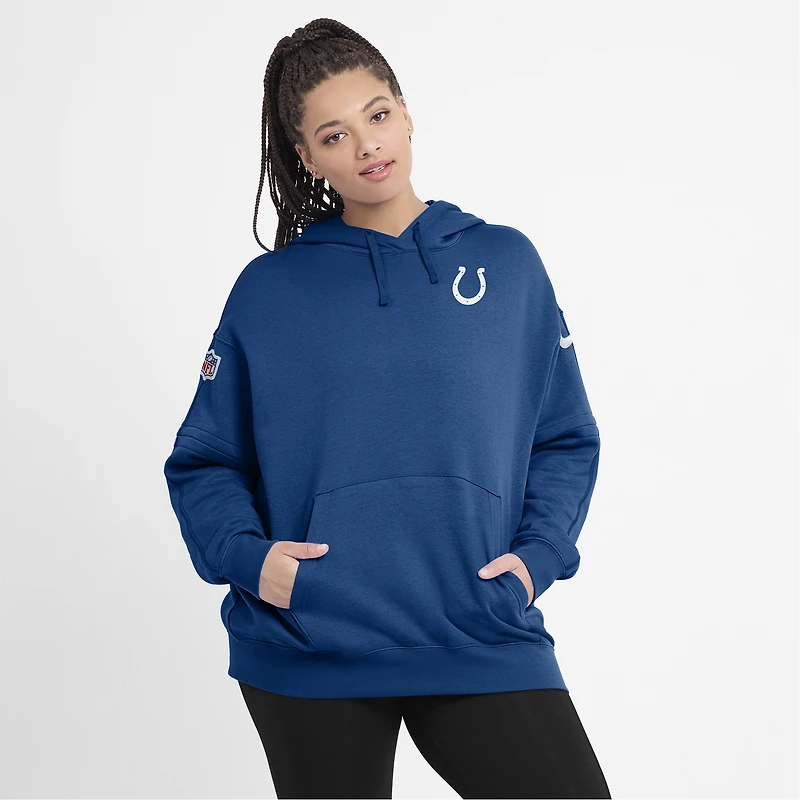 Women's Nike Royal Indianapolis Colts 2023 Sideline Club Fleece Pullover Hoodie