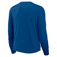 Women's Nike Royal Indianapolis Colts Modest Crop Performance Long Sleeve T-Shirt