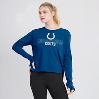 Women's Nike Royal Indianapolis Colts Modest Crop Performance Long Sleeve T-Shirt