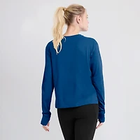 Women's Nike Royal Indianapolis Colts Modest Crop Performance Long Sleeve T-Shirt