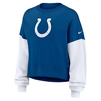 Sweat-shirt oversize à blocs de couleurs Nike Royal Indianapolis Colts pour femme
