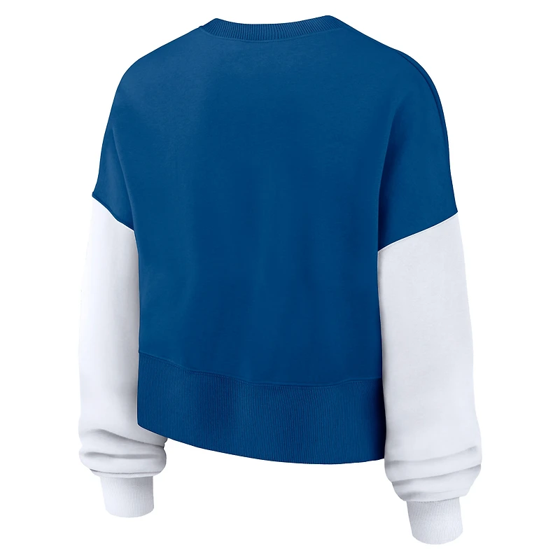 Sweat-shirt oversize à blocs de couleurs Nike Royal Indianapolis Colts pour femme
